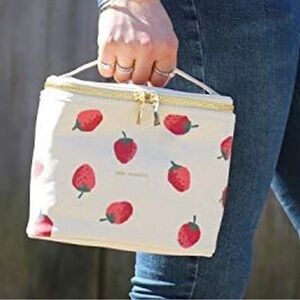 Authentic NWT Kate Spade Just Desserts Strawberries Speckled Canvas Lunch Bag